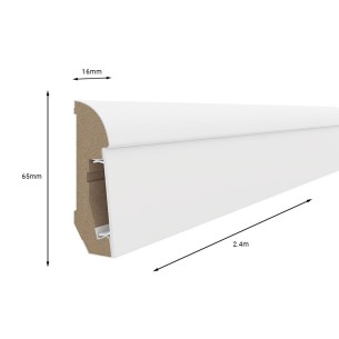 White E101 65mm x 2.4m Vox Skirting Board 2