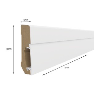 White E301 75mm x 2.4m Vox Skirting Board 2