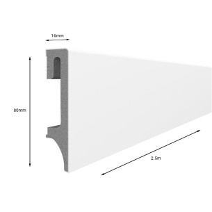 White ESP201 80mm x 2.4m Vox Skirting Board 2
