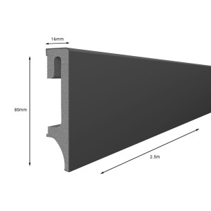 Anthracite ESP205 80mm x 2.4m Vox Skirting Board 2
