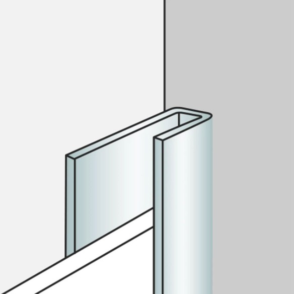Aluminium 1-Part Finishing Profile Black