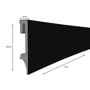 Black ESP206 80mm x 2.4m Vox Skirting Board 2