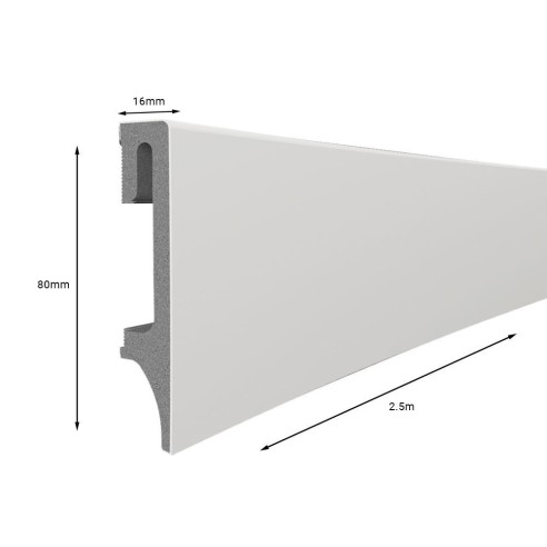 Light Grey ESP202 80mm x 2.4m Vox Skirting Board