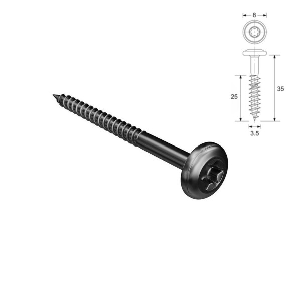 Stainless Steel Fitting / Fixing Screws (8mm Torx Head)