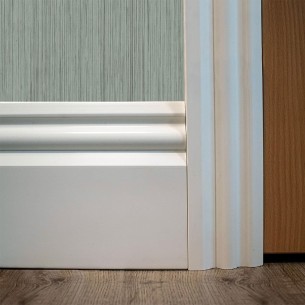 White Plastic 4 inch Gloss Skirting Board (2.5m length) 2