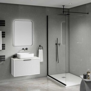 Decorwall Maxi Panel Matt Pewter Stone Shower Panel 2.4m x 90cm | CladdingKing