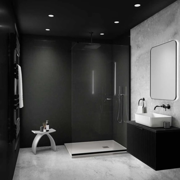 Decorwall Maxi Panel - Matt Onyx Stone Shower Panel - 2.4m x 90cm