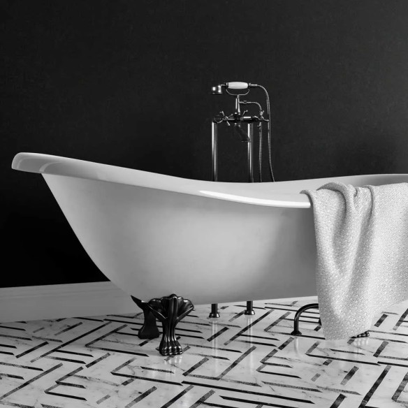 Decorwall Maxi Panel - Matt Onyx Stone Shower Panel - 2.4m x 90cm