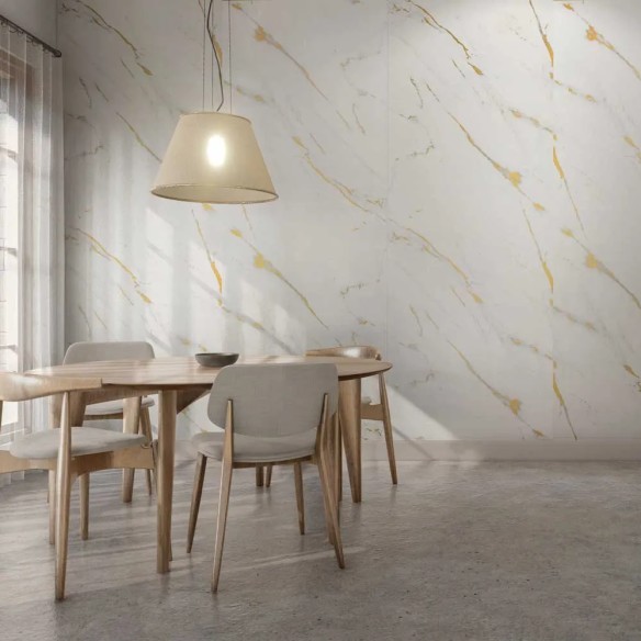Decorwall Maxi Panel Gloss Bianco Gold Shower Panel 2.4m x 90cm | CladdingKing
