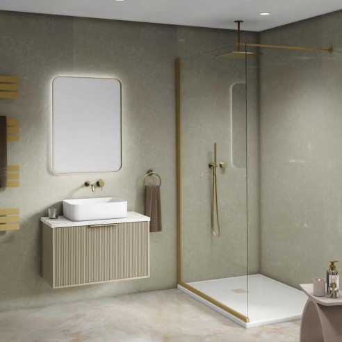Decorwall Maxi Panel Matt Truffle Stone Shower Panel 2.4m x 90cm | CladdingKing