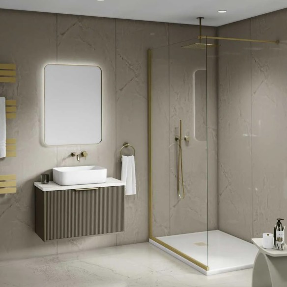 Decorwall Hardex V Saddle Wall Panel 2.5m | WPC Bathroom Wall Panel