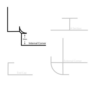 DecorTrim Internal Corner Trim Matt Black Metal 11.5mm x 2.4m 2