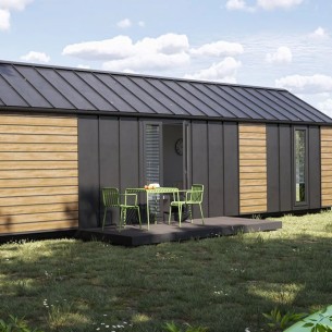 VOX Solvo SO-02 Double Panel Natural Oak V Black 3m PVC Cladding