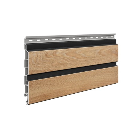 VOX Solvo SO-02 Double Panel Natural Oak V Black 3m PVC Cladding