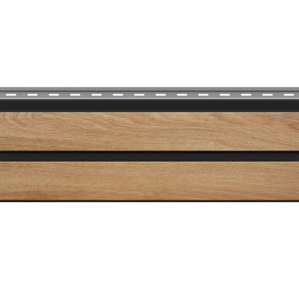 VOX Solvo SO-02 Double Panel Natural Oak V Black 3m PVC Cladding