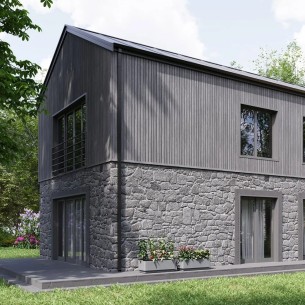 VOX Solvo SO-02 Double Panel Grey Oak V Black Cladding 3m