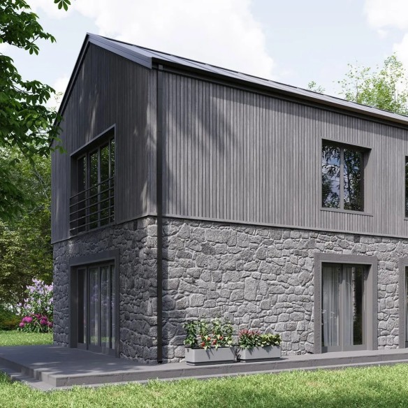 VOX Solvo SO-02 Double Panel Grey Oak V Black Cladding 3m